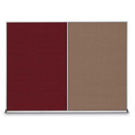 United Visual Products Triple Door Radius Corkboard, 72"X36", S UV8005-SATIN-FORBO